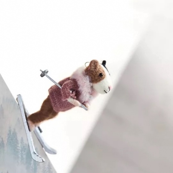 Anthropologie Felt Skiing Dog Christmas Ornament - Picture 2 of 4